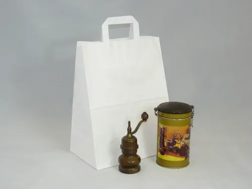 Torba papierowa biała z nadrukiem 100 sztuk22 x 11 x 31 cm na Arena.pl