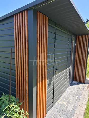 Schowek - domek ogrodowy 3x3 drzwi okno dekor z lameli dach TS1100 na Arena.pl