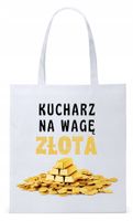 Dla Kucharza Kucharki Torba Eco Biała Shopper Z Nadrukiem Ze Zdjęciem