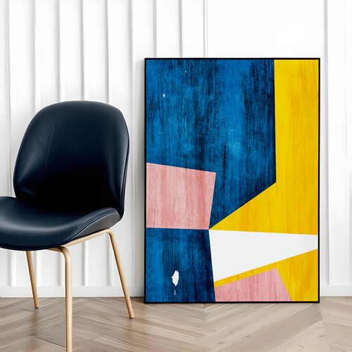 Plakat abstrakcja geometryczna 21x30 cm w czarnej ramie na Arena.pl