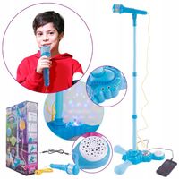 MIKROFON KARAOKE DLA DZIECI NA STATYWIE PROJEKTOR MP3 GŁOŚNIK TOBBI-TOYS