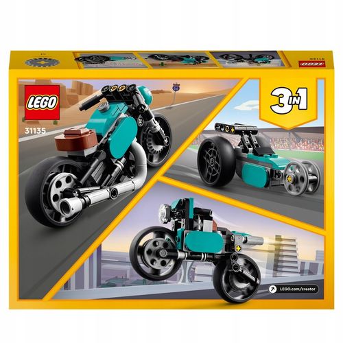LEGO Creator 3w1 Motocykl vintage Rower Dragster 31135 na Arena.pl