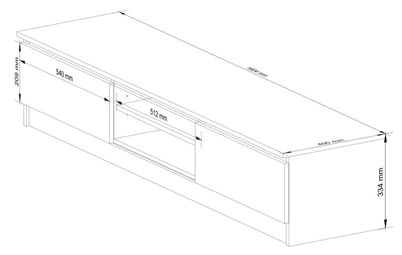 SZAFKA RTV 160 cm 2D 1P OLCHA zdjęcie 3