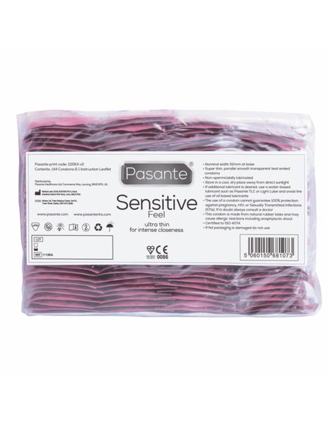 Pasante Sensitive/Feel Condomsl Bulk Packs 144 Pcs zdjęcie 1