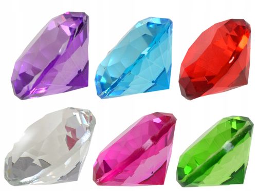 Kryształki dekoracyjne szklane zestaw 12szt średnica 5cm różnokolorowe na Arena.pl