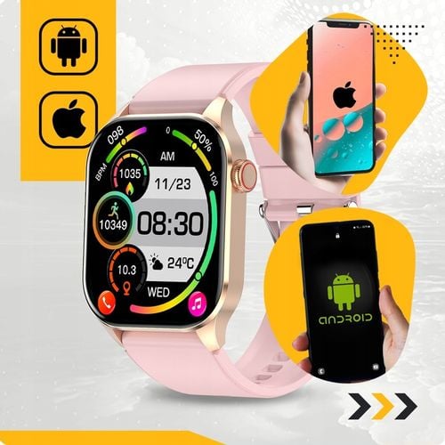 SMARTWATCH DAMSKI POMIAR GLUKOZY CIŚNIENIE KROKI MENU PL ROZMOWY 2 PASKI na Arena.pl