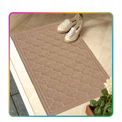 Wycieraczka Pod Drzwi Tekstylna 60x90 Beżowa 3D Duża Wejściowa na Arena.pl