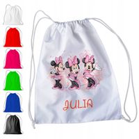 WOREK PLECAK SPORTOWY NA WF DLA DZIECI - MYSZKA MINNIE + IMIĘ! BAJKA