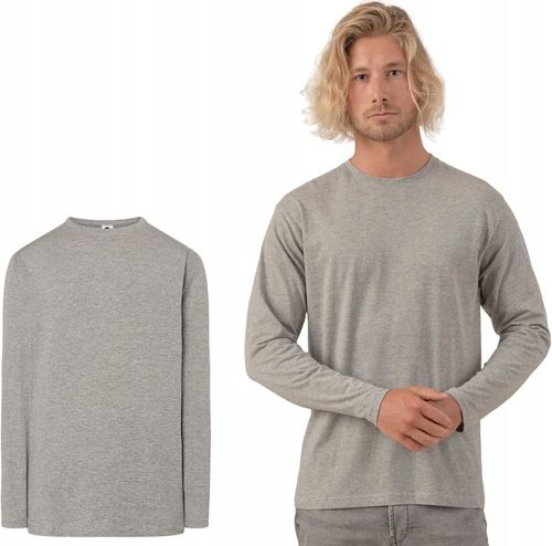 Podkoszulek męski z długim rękawem BAWEŁNIANY SZARY bez ocieplenia na Arena.pl