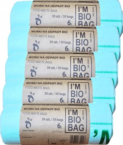 WORKI BIODEGRADOWALNE KOMPOSTOWALNE 6L BIO 150szt na Arena.pl
