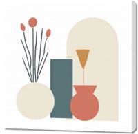 Obraz 90x90cm Kremowe Wazony