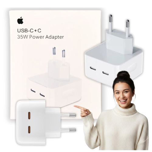 Ładowarka Sieciowa Szybka (35W) Apple do iPhone, iPad, MacBook 2 X USB-C na Arena.pl