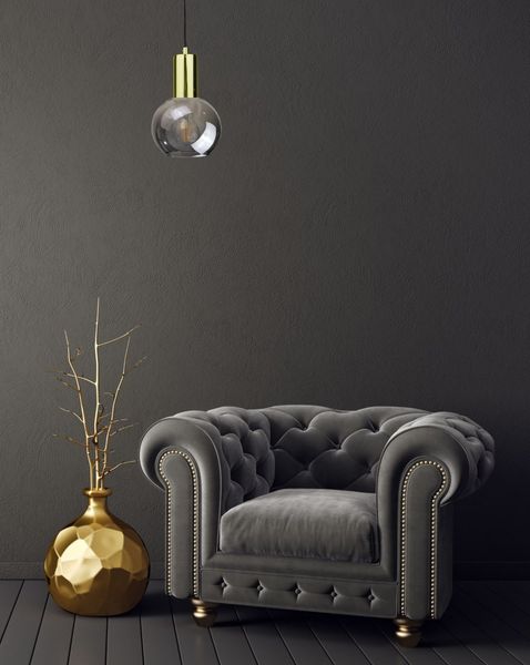 Lampa wisząca 1xE27 SUPRA BLACK/GOLD zdjęcie 2