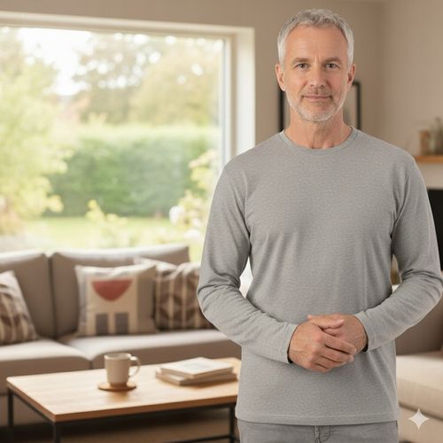 Podkoszulek męski z długim rękawem BAWEŁNIANY SZARY bez ocieplenia #L na Arena.pl