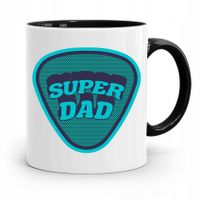 Kubek Czarny Prezent Na Dzień Ojca Super Dad Z Nadrukiem Ze Zdjęciem