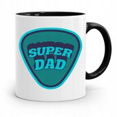 Kubek Czarny Prezent Na Dzień Ojca Super Dad Z Nadrukiem Ze Zdjęciem