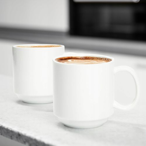 KUBEK PORCELANOWY BIAŁY 350ML Z UCHEM DO KAWY HERBATY UNIWERSALNY na Arena.pl