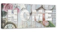 Emaga Obraz na płótnie, Rustykalny styl napis Home - 120x40