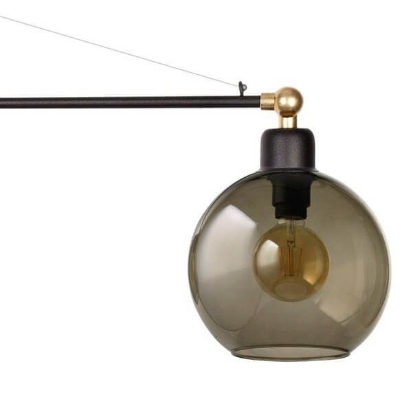 Kinkiet LAMPA ścienna CRANE 9374 Nowodvorski industrialna OPRAWA na wysięgniku szklana kula ball loft przydymiona zdjęcie 2