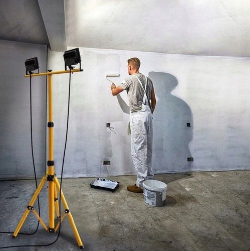 Halogen LED Statyw Budowlany Naświetlacz 2x50W LED + przewód + wtyczka na Arena.pl