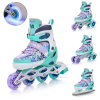 Rolki Regulowane Meteor 4w1 Blueberry LED 30-33