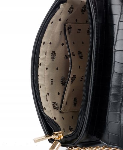 Monnari Torebka Kuferek Listonoszka Czarny Kroko Łódka Czarna PREMIUM na Arena.pl