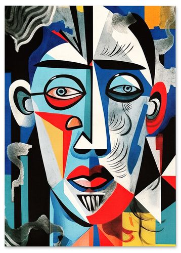Plakat portret kubizm twarz picasso 29,7x42 cm A3 na Arena.pl