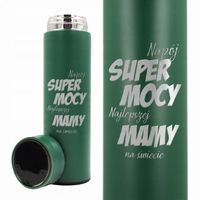 KUBEK TERMICZNY Zielony LED Na Prezent Dla Mamy Taty NAJLEPSZA MAMA Wzory