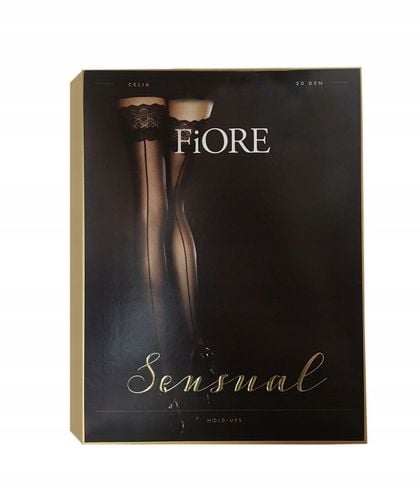 Fiore pończochy Celia ze szwem, koronka czarny 3-M na Arena.pl