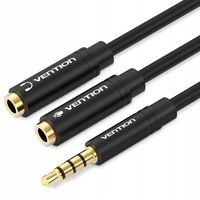 2 x Kabel audio 3,5mm męski do 2x3,5 mm żeński Vention BBVBY 0,3m (czarny)
