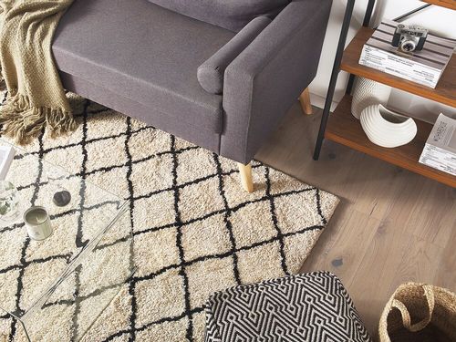 Dywan 200 x 200 cm beżowy MIDYAT na Arena.pl