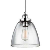 Wisząca LAMPA loftowa FE-BASKIN-P-B-PN Elstead FEISS szklana OPRAWA skandynawska ZWIS hygge polerowany nikiel przezroczysty