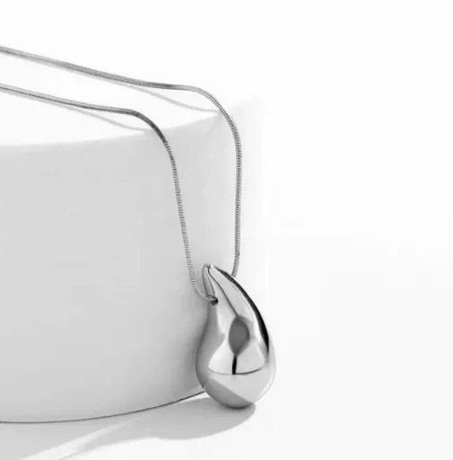 Naszyjnik łańcuszek srebrny KROPLA łezka zdjęcie 4