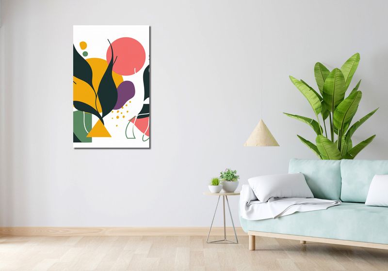 Obraz 60x100cm Kolorowa Abstrakcja Botaniczna zdjęcie 2