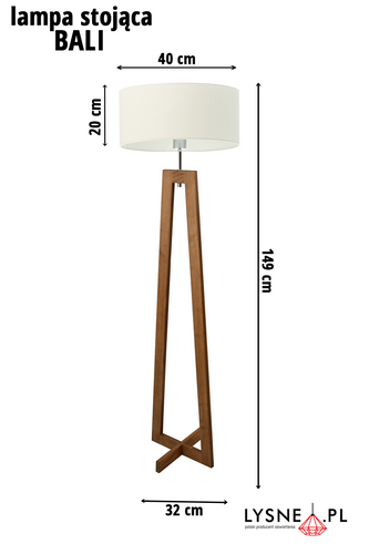 Drewniana lampa podłogowa BALI dąb E27 na Arena.pl