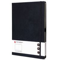 czarny notes w twardej oprawie formacie b5 zadrukowany w kropki - peterson