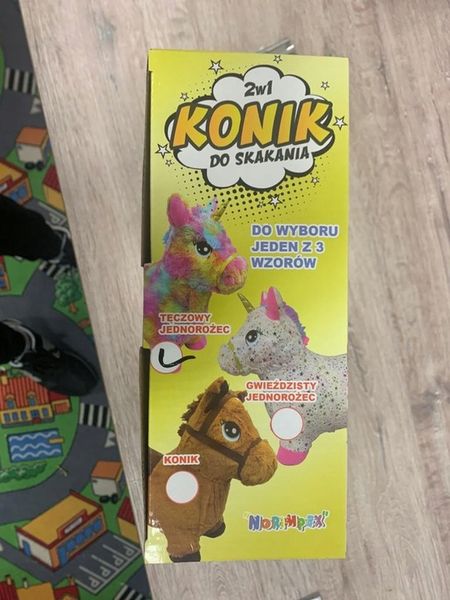 Skoczek Gumowy Konik Plusz Pompka zdjęcie 8
