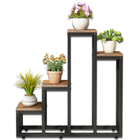 Kwietnik 4 poziomowy rośliny kwiaty doniczki rustykalny