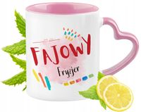 Kubek Dla Fryzjera Różowy Z Uszkiem W Kształcie Serca Na Prezent Na Kawę