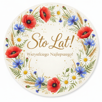 Opłatek na tort Urodziny 18 30 40 50 Kwiaty Ramka Okazjonalny Tekst