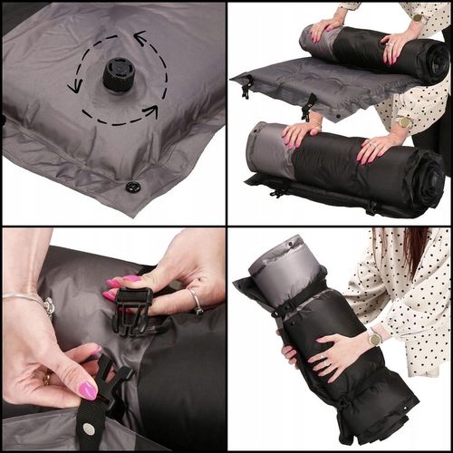 MATA SAMOPOMPUJĄCA KARIMATA 180x66 cm Z PODUSZKĄ GRUBA Z POKROWCEM MATERAC na Arena.pl