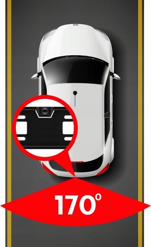 KAMERA COFANIA W RAMCE TABLICY REJESTRACYJNEJ 1280p AHD / NTSC FISHEYE 170° na Arena.pl