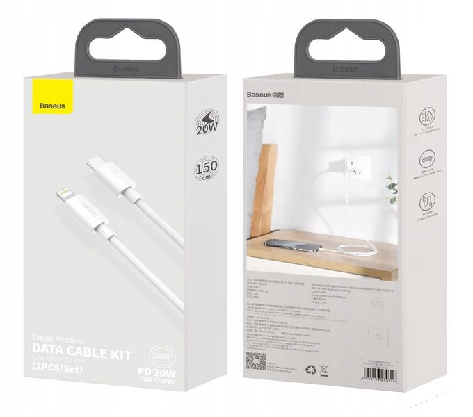 Kabel niktrade USB typ C - Apple Lightning 1,5 m biały zdjęcie 7
