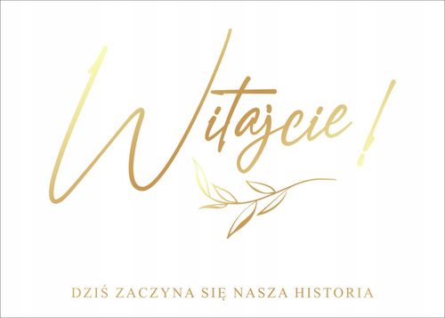 Tablica weselna Witamy Gości złota 80x60cm na Arena.pl