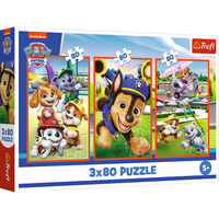 Puzzle - 3x80 - Psia zgraja Psi Patrol Trefl 34886
