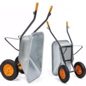 Taczka ogrodowa KOLEBA dwukołowa OCYNKOWANA mocna HIGHER 140L 380kg