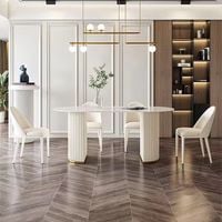 Stół złoty Glamour Nowojorski plisowany z kamiennym blatem 180x90x75