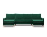 Narożnik w kształcie U, MILO, velvet, 294x140x92 cm, zieleń | TYLETEGOTU