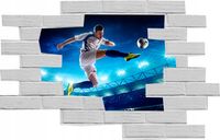 Naklejka samoprzylepna dziura 3D piłka nożna TANIO