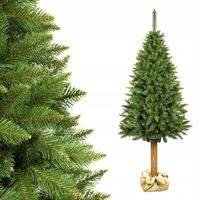 CHOINKA SZTUCZNA NA NATURALNYM PNIU 220CM ŚWIERK NATURALNY GĘSTY PREMIUM